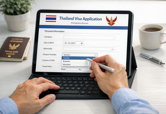 Filling out Thailand Digital Arrival Card online on laptop